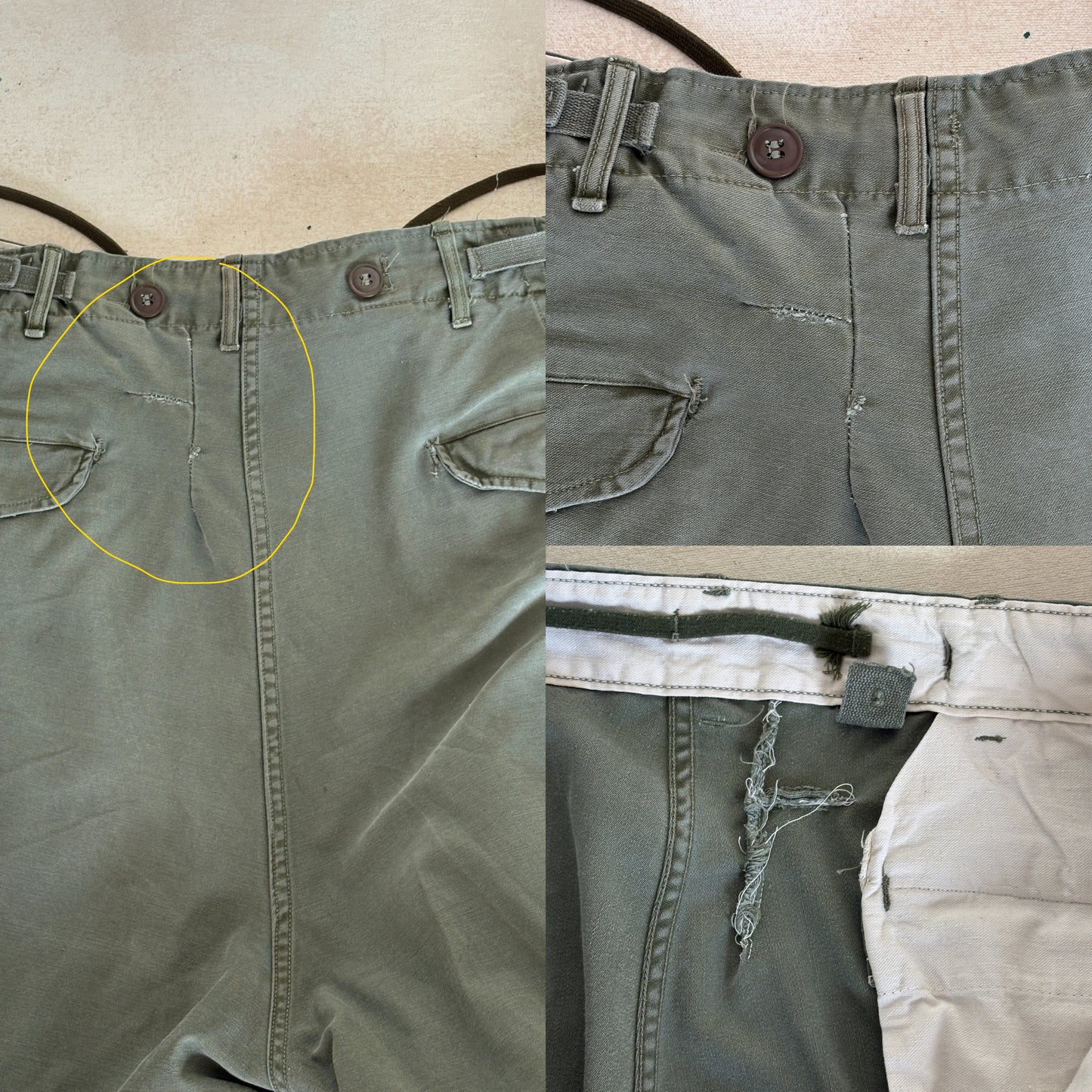 Vintage M-51 US Army Field Cargo  Pants – Made in USA -Medium- Military Trousers