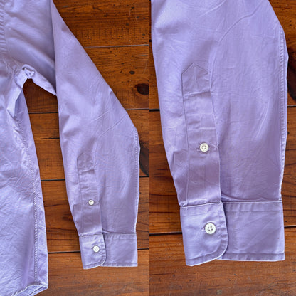 Ralph Lauren Custom Fit Shirt Large Purple Cotton Button Up Pony Logo