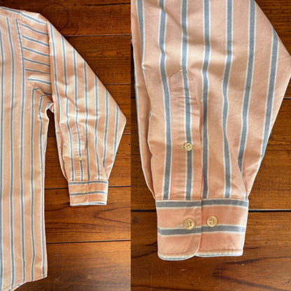Ralph Lauren Yarmouth Shirt 16-33 Orange Striped Oxford Cotton Button Down