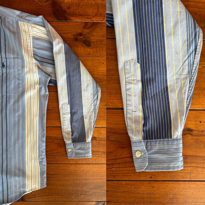 Ralph Lauren BLAIRE Shirt Medium Blue Striped Cotton Button Down