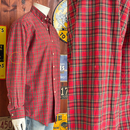 Ralph Lauren BLAKE Shirt Medium Red Plaid Cotton Button Down