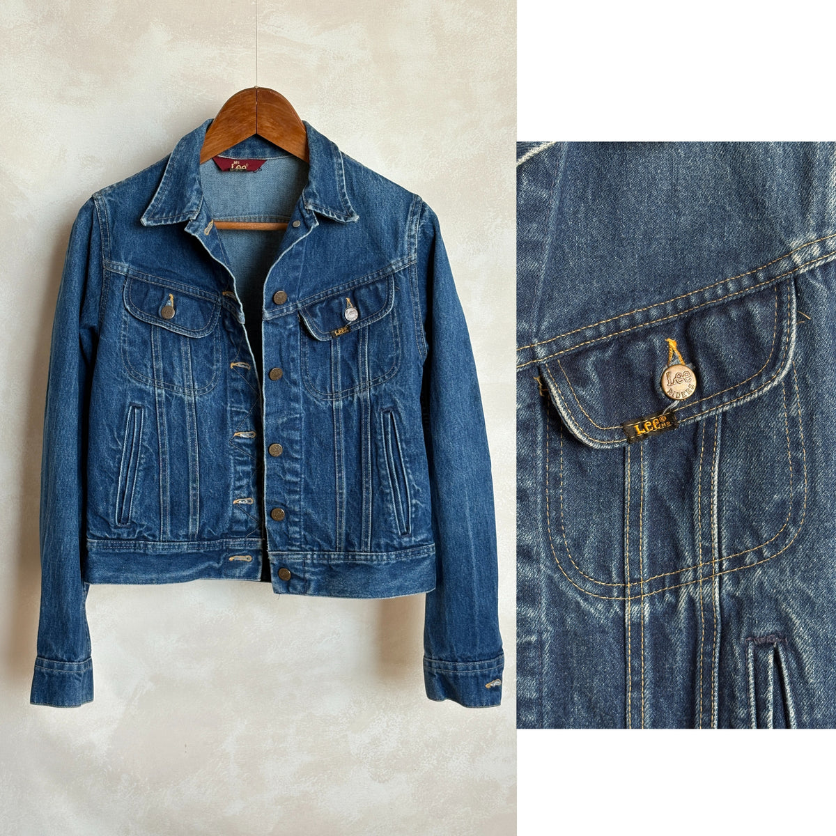 Size 34US / 44EU .Vintage 80s Lee Denim Jacket – 4 Pockets – Made in USA-AJ357 Studio