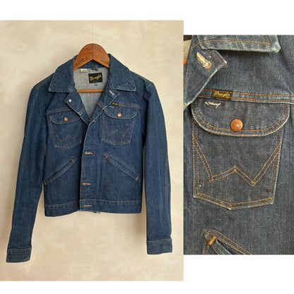 Size 36US / 46EU . Vintage 70s Wrangler Denim Jacket – 4 Pockets – Made in USA-AJ357 Studio