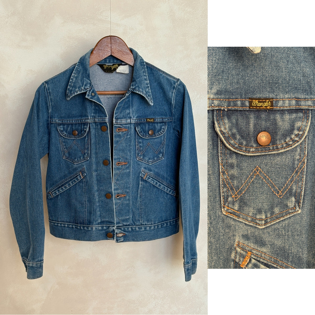 Size 18 . Vintage 70s Wrangler Denim Jacket – 4 Pockets – Made in USA-AJ357 Studio