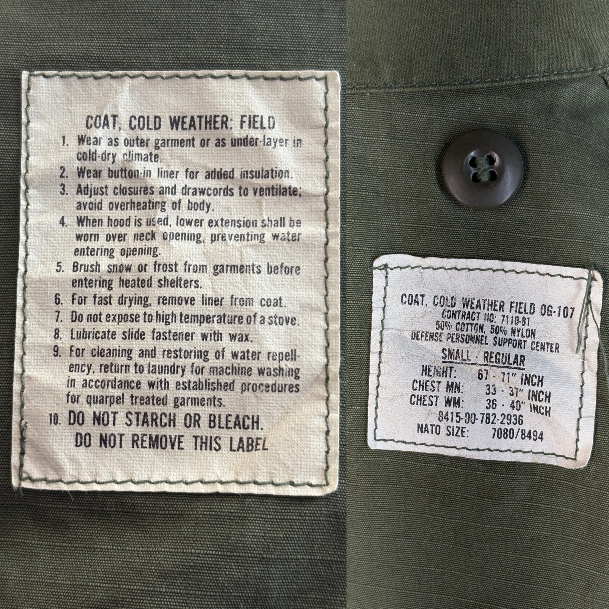 Small Reg. Authentic 1981 US Army M-65 field jacket Military - USA Vintage Bcn