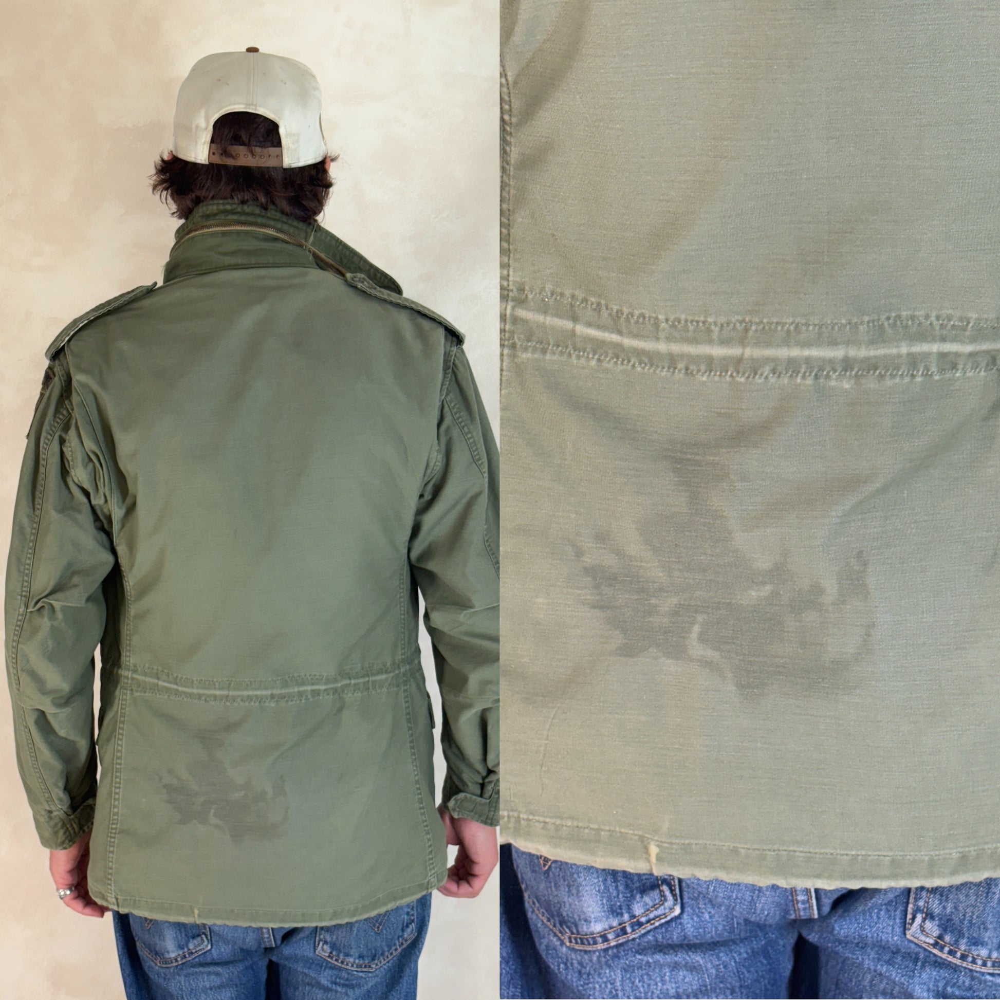 Small Reg. Authentic 82nd Airborne Division US army M-65 field jacket. Military - USA Vintage Bcn