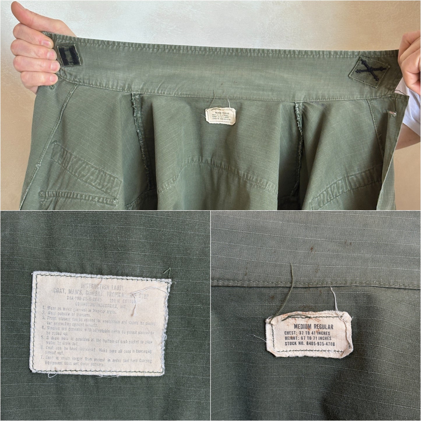 Med Reg. Authentic 1968 US Army vintage Vietnam jungle jacket.