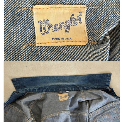 Size 38US / 48EU . 1960s Vintage Wrangler 24MJZ Denim Jacket – Made in USA-AJ357 Studio