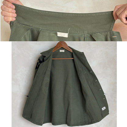 Med. Authentic 1966 Vintage U.S. Army 1st Infantry Division OG-107 Utility Shirt