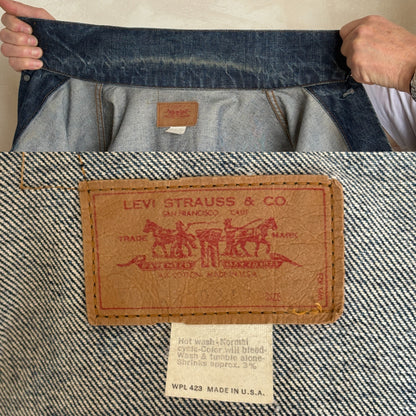 Size 48US / 58EU. Vintage Early 70s 2 pocket Levi’s Denim Jacket 70505 – Single Stitch, Made in USA