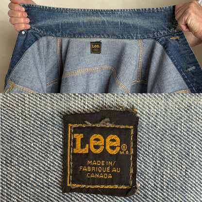 Vintage 80s Lee  Denim Jacket | 2 Pockets | Made in Canada | Size 40US / 50EU