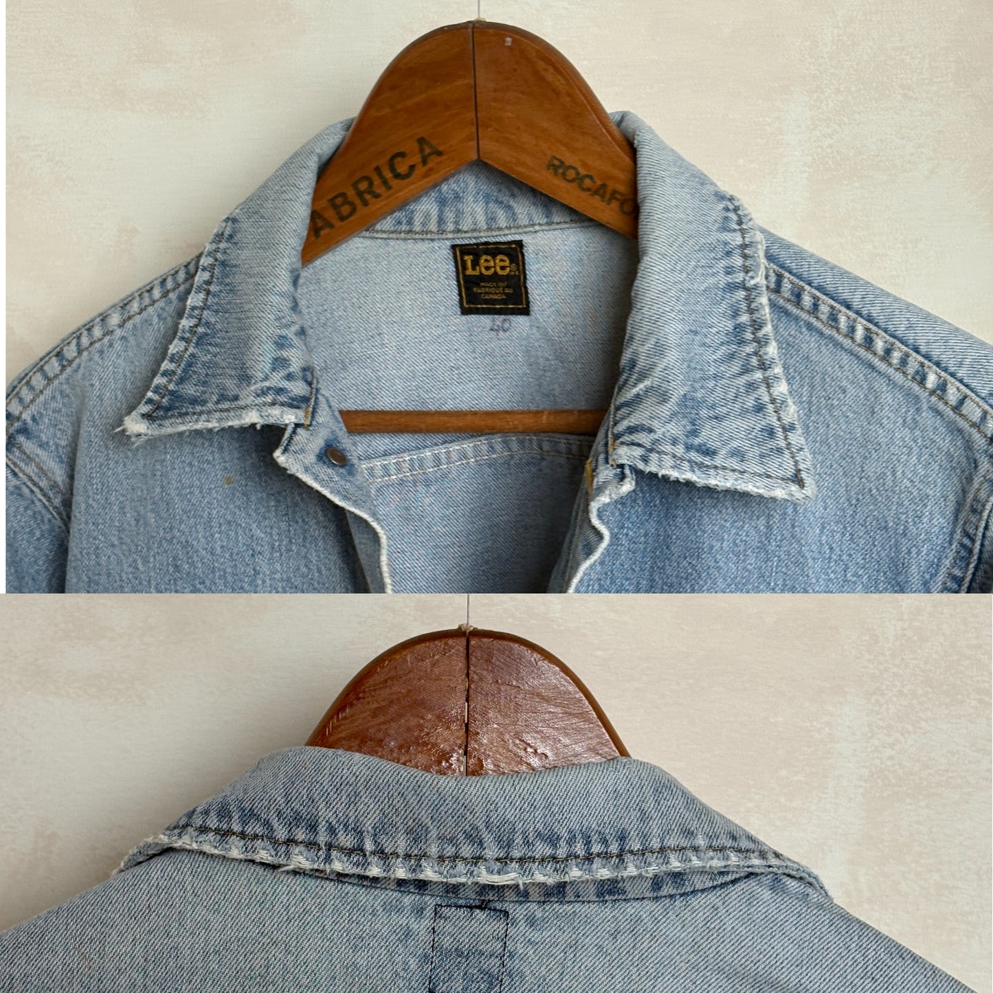 Vintage 80s Lee  Denim Jacket | 2 Pockets | Made in Canada | Size 42US / 52EU