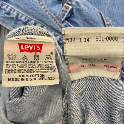 34X31 Levi's 501 Vintage Denim Jeans Made in USA-military-AJ357 Studio