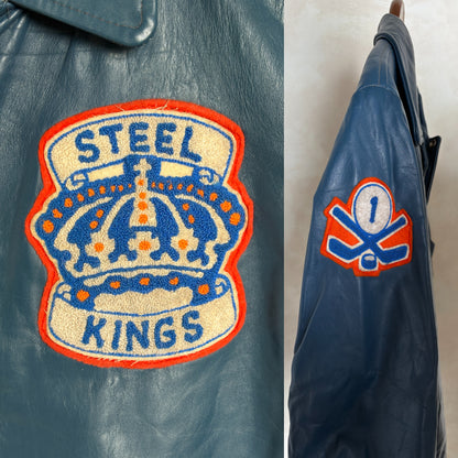 Size 44US / 54EU .Vintage Leather Hockey Jacket Men’s – Soft Canadian Leather – Made in Canada-AJ357 Studio