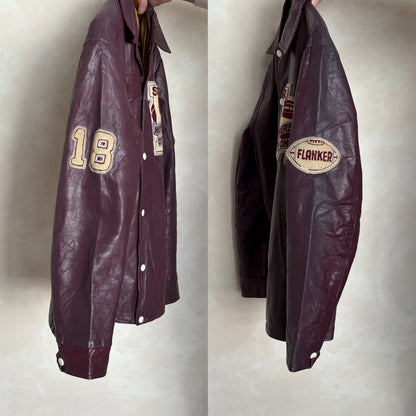 Size 42US / 52EU Vintage 1973 Humberside Collegiate Varsity Leather Jacket — Canadian High School Football — City Champs — Made in Canada-AJ357 Studio