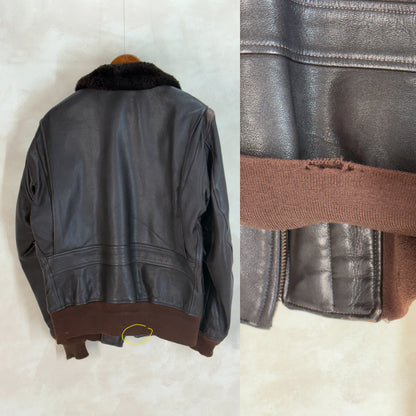 Size 38US / 48EU. 2001 Vintage Cooper G-1 Flight Jacket Made in USA - Leather Bomber-AJ357 Studio