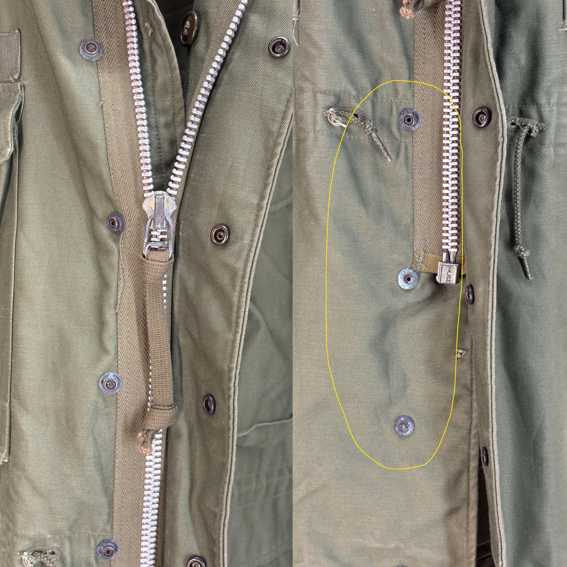 Med Short. Authentic 1950s US Army M-51 Field Jacket – OG-107 – Military Issue - USA Vintage Bcn