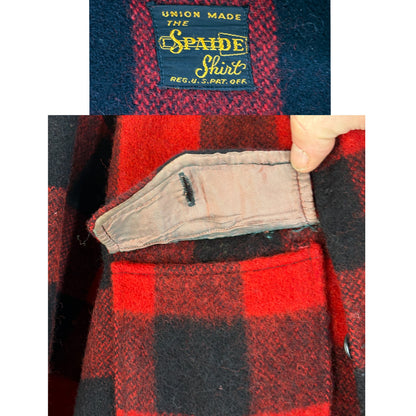 Size 40US / 50EU. Authentic 50s USA-Made Heavyweight Wool Plaid Shirt-AJ357 Studio