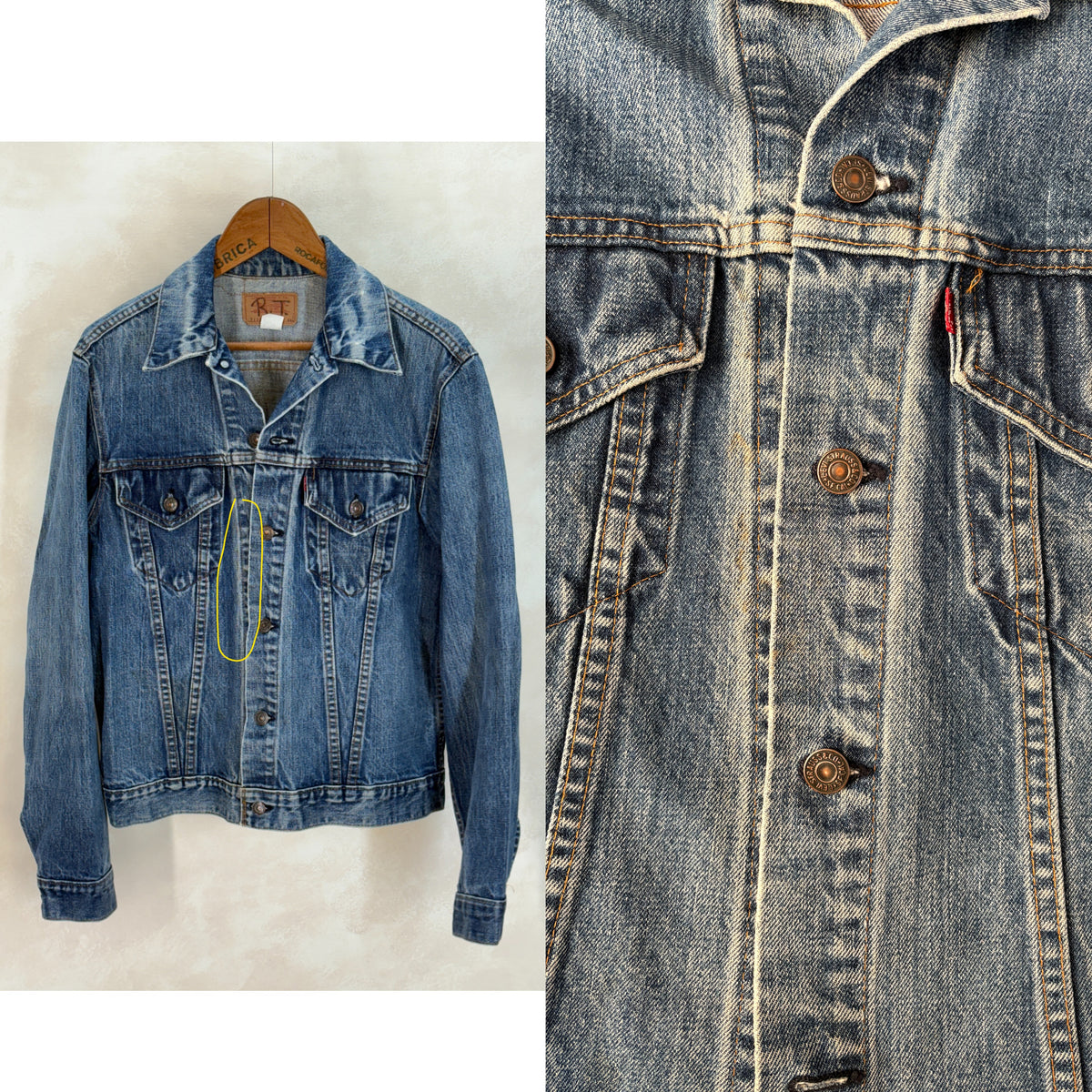 Size 44L US / 54L EU. Levi’s 71205 – Vintage 70s 2-Pocket Jacket – USA Made-AJ357 Studio