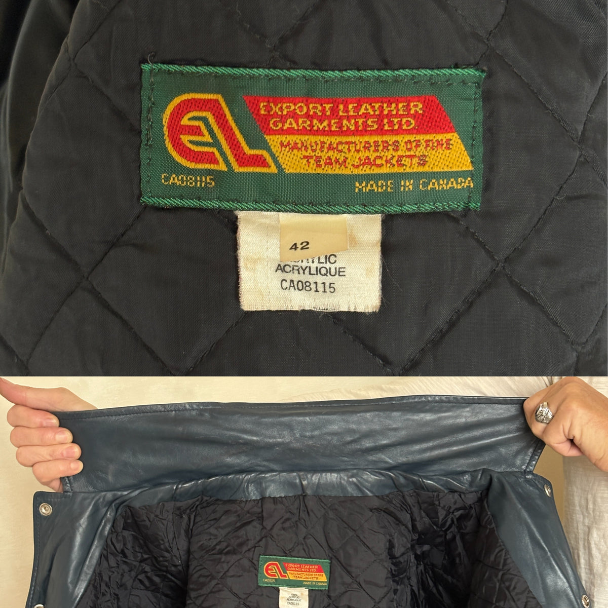 Size 42US / 52EU Vintage Leather Hockey Jacket – Soft Canadian Leather – Made in Canada-AJ357 Studio
