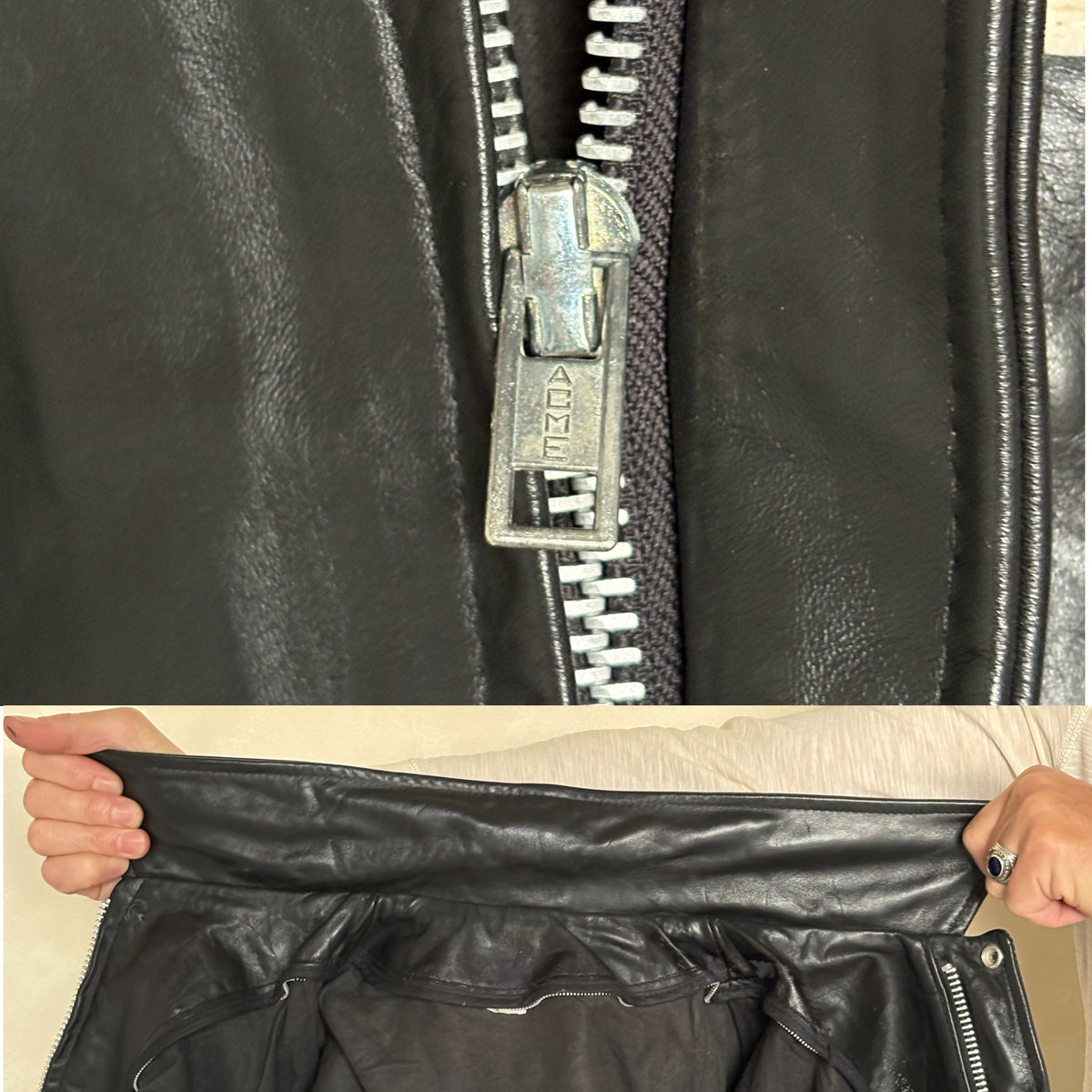Vintage black 1970s Centennial College Leather Varsity Jacket – Designed in Canada, Size 40US / 50EU-AJ357 Studio