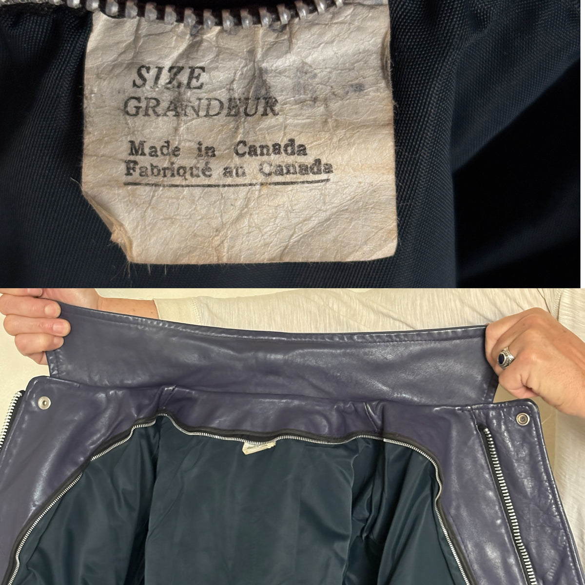 Vintage 1970s Western University Leather Varsity Jacket – Purple Letterman Bomber, Canadian College Style, Size 42US / 52EU Made in Canada-AJ357 Studio