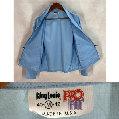 Size Med . Vintage 70s King Louie Cotton Zipper Jacket – Made in USA, Classic Style-AJ357 Studio