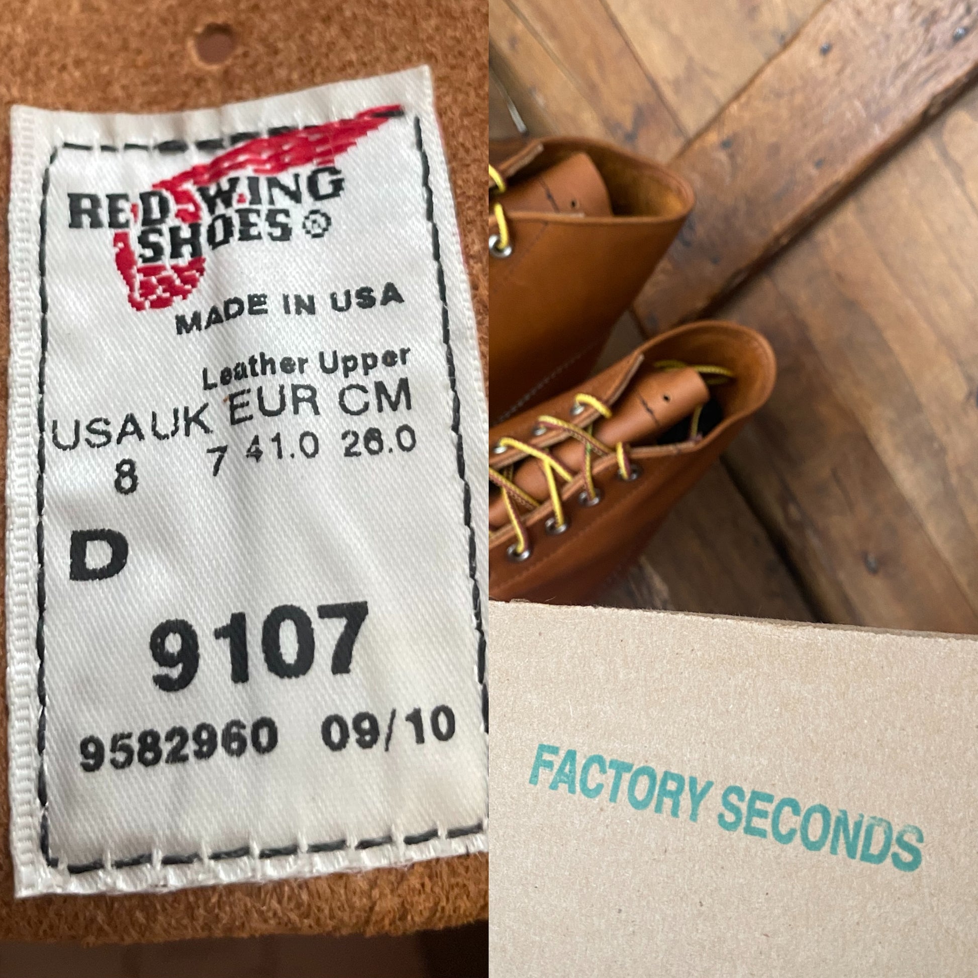 Size 8 D (41 EU ) Red Wing Heritage Classic Round Toe 9107 ( Second ) - USA Vintage Bcn