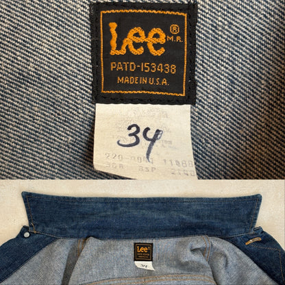 Size 36US / 46EU .Vintage 80s Lee Denim Jacket – 2 Pockets – Made in USA-AJ357 Studio