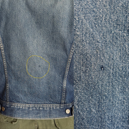 Size 34-36US / 44-46EU . Vintage 80s Lee Denim Jacket – 2 Pockets – Made in USA-AJ357 Studio
