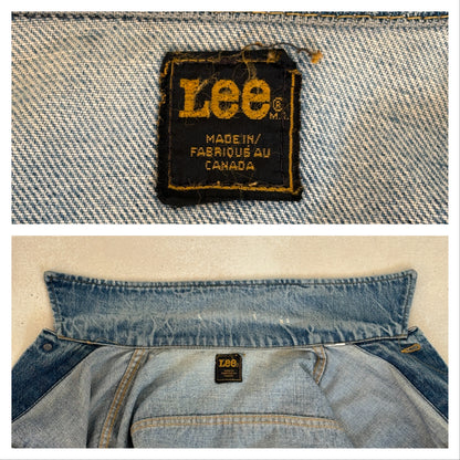 Size 34-36US / 44-46EU . Vintage 80s Lee Denim Jacket – 2 Pockets – Made in USA-AJ357 Studio