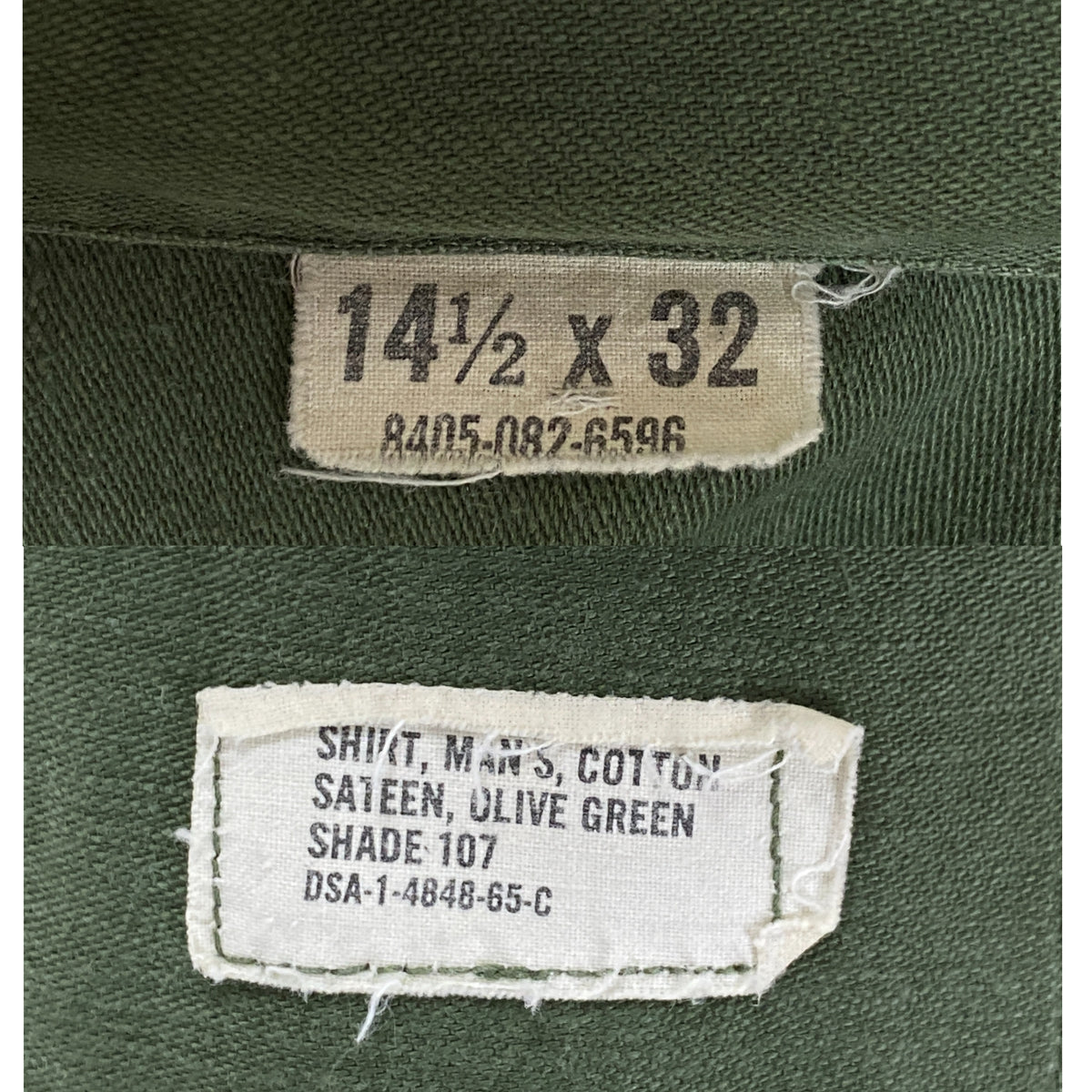 Size Small. Authentic US Army 1965 Vietnam era vintage OG-107 fatigue shirt-AJ357 Studio