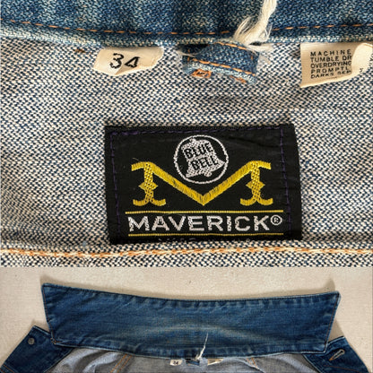 Size 34US /44EU USA .Vintage 80s Maverick Denim Jacket – 4 Pockets – Made in USA-AJ357 Studio