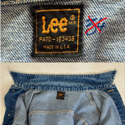 Size 36US / 46EU . Vintage 80s Lee Denim Jacket – 2 Pockets – Made in USA-AJ357 Studio