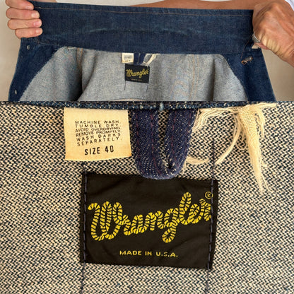 Vintage 70s Wrangler Denim Jacket  2-Pocket Made in USA  Size 40US/50EU