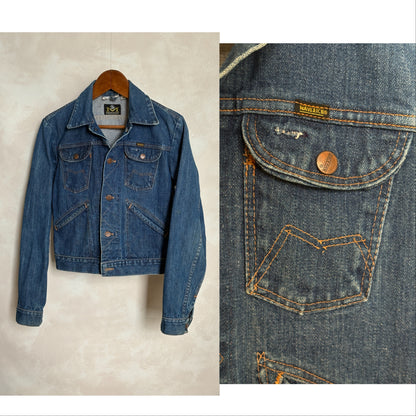 Size 34US /44EU USA .Vintage 80s Maverick Denim Jacket – 4 Pockets – Made in USA-AJ357 Studio