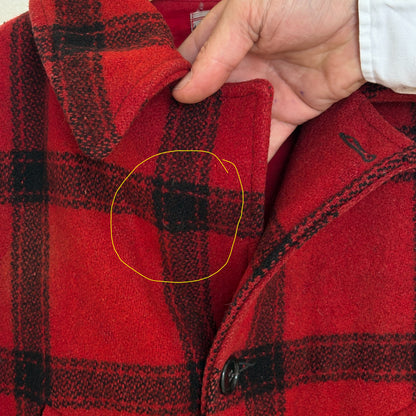 Distressed Vintage 1950s Plaid Wool Hunting Jacket, Made in USA / Size Small