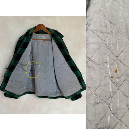 Vintage Sedgefield Outerwear By Blue Bell Buffalo Plaid Wool Jacket — Green & Black — Size L