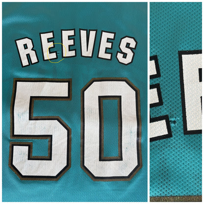 Champion Vancouver Grizzlies Bryant Reeves No. 50 Jersey Size 44 Teal Mesh NBA 90s