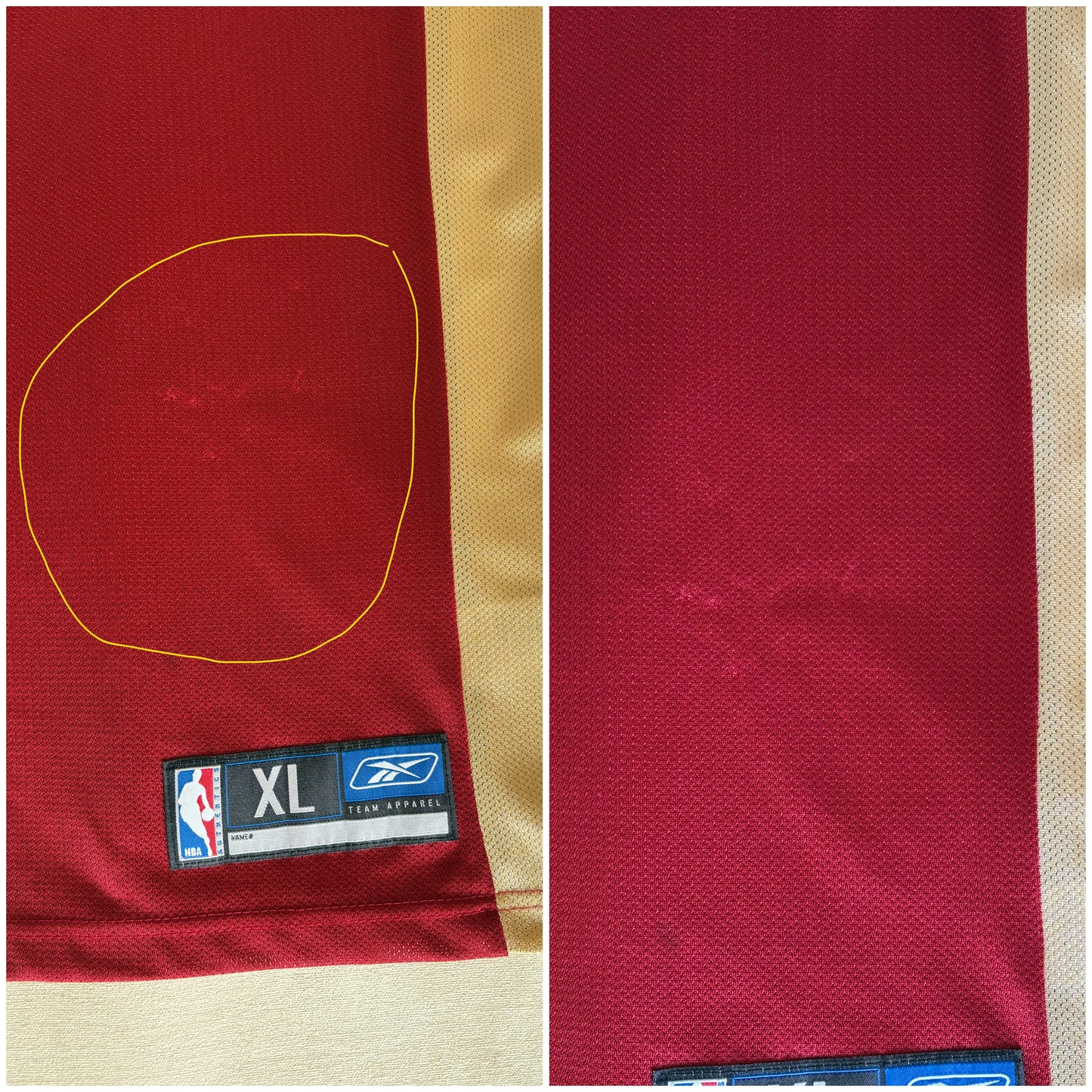 Reebok Cleveland Cavaliers LeBron James No. 23 Jersey Size XL Wine Mesh NBA 2000s