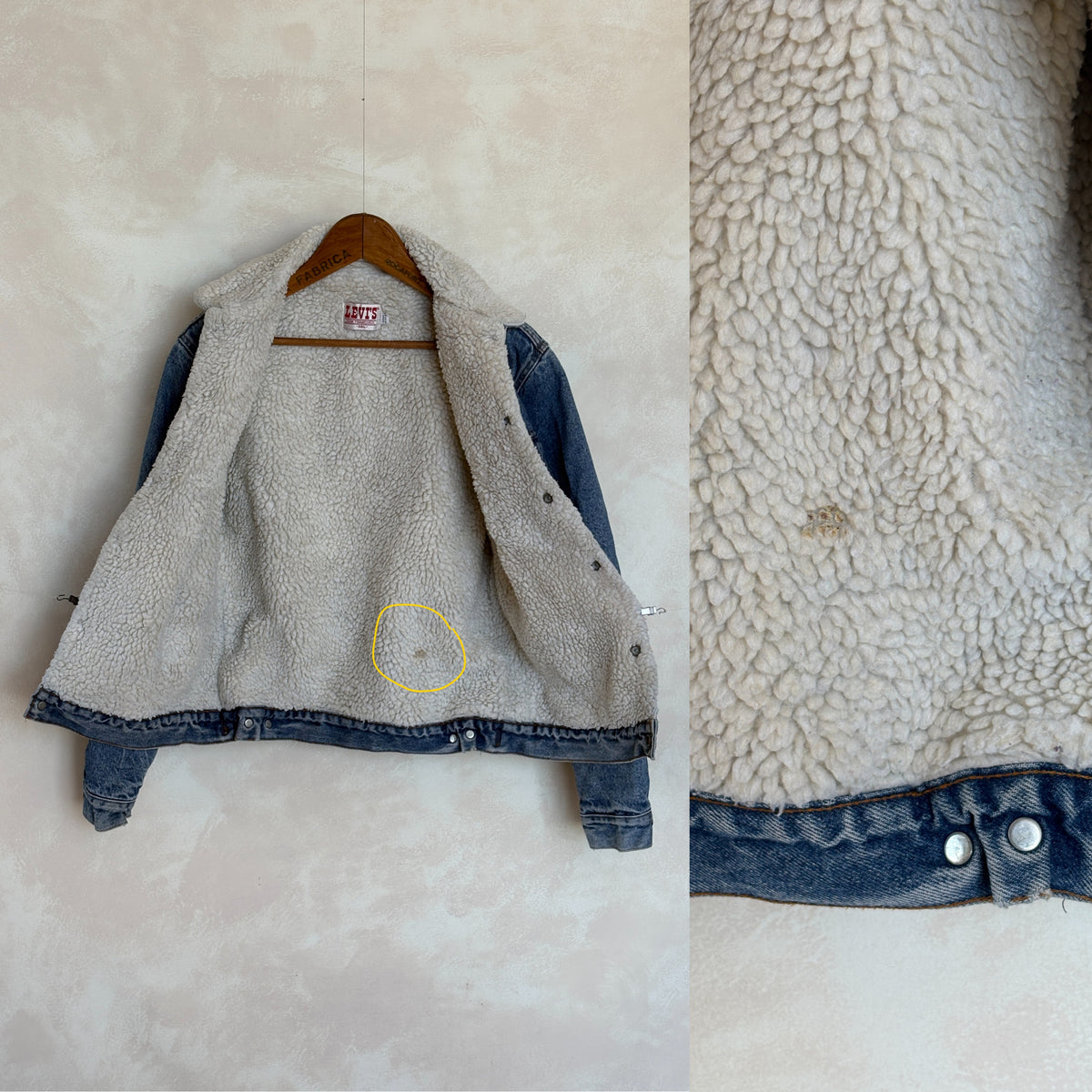 Vintage Levi's San Francisco Sherpa-Lined Denim Trucker Jacket — Made In Usa — Size 38L