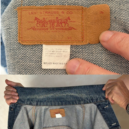 Size 38US / 48EU. Vintage Early 70s 2 pocket Levi’s Denim Jacket 70505 – Single Stitch, Made in USA-AJ357 Studio