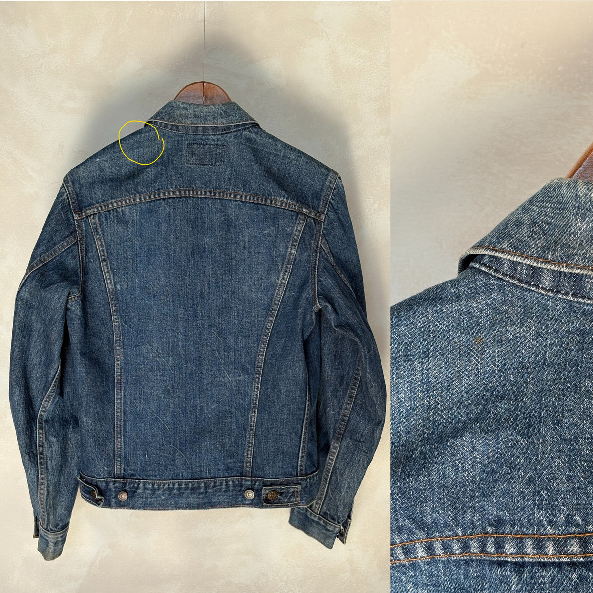 Size 38US / 48EU. Vintage Early 70s 2 pocket Levi’s Denim Jacket 70505 – Single Stitch, Made in USA-AJ357 Studio