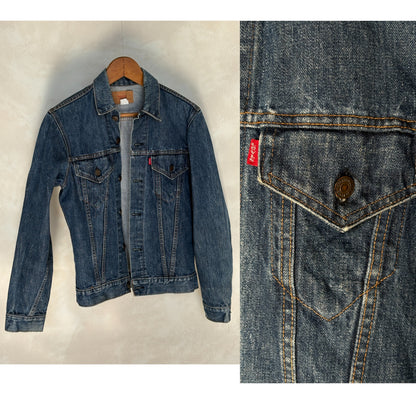 Size 38US / 48EU. Vintage Early 70s 2 pocket Levi’s Denim Jacket 70505 – Single Stitch, Made in USA-AJ357 Studio