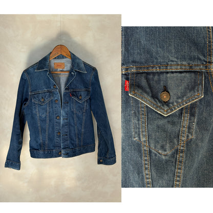 Size 38US / 48EU. Vintage Early 70s 2 pocket Levi’s Denim Jacket 70505 – Single Stitch, Made in USA-AJ357 Studio