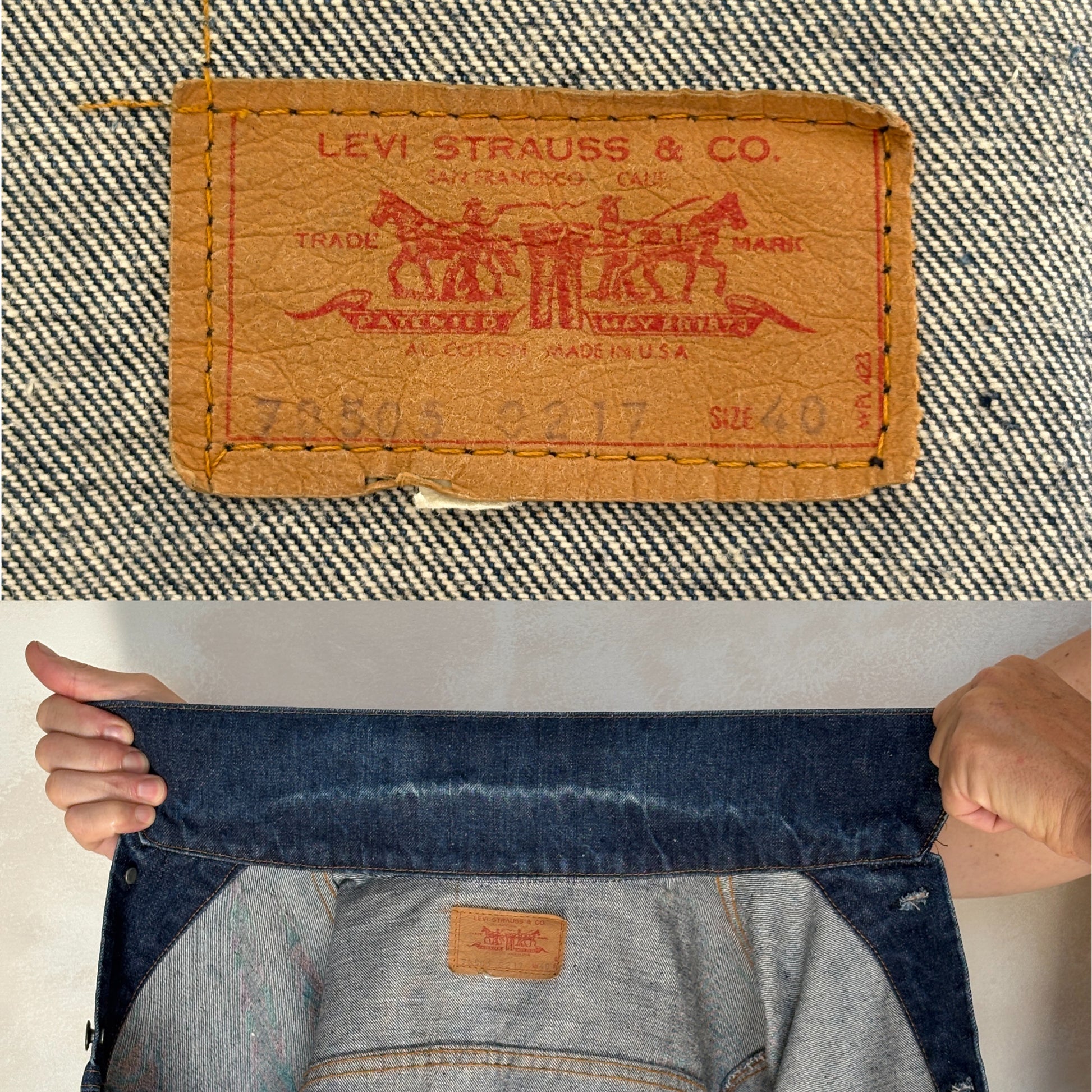Size 40US / 50EU. Vintage 70s 2 pocket Levi’s Denim Jacket 70505 – Double Stitch, Made in USA - USA Vintage Bcn