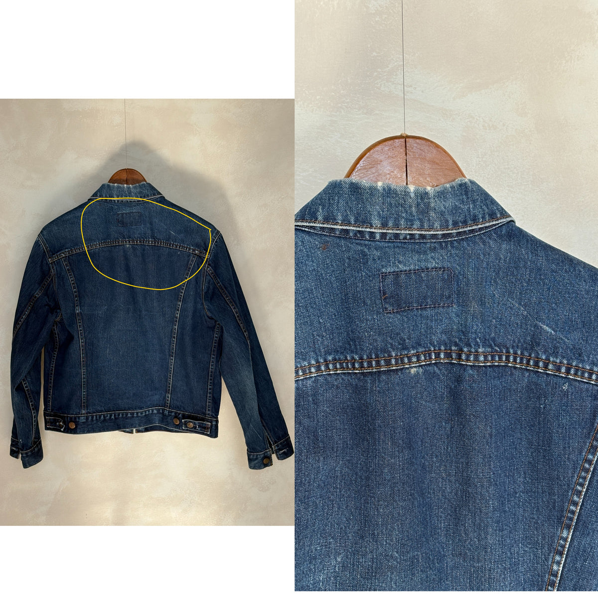 Size 40US / 50EU. Vintage Early 70s 2 pocket Levi’s Denim Jacket 70505 – Single Stitch Made in MACAU-AJ357 Studio