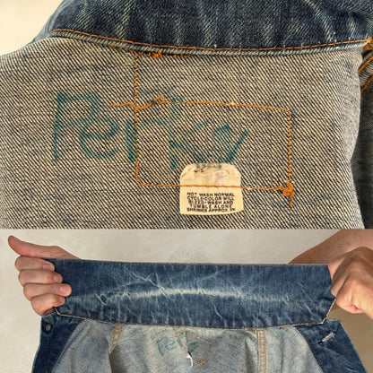 Size 38US / 48EU. Vintage Early 70s 2 pocket Levi’s Denim Jacket 70505 – Single Stitch, Made in USA-AJ357 Studio
