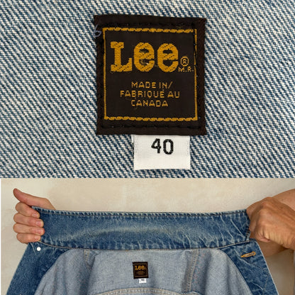 Size 40US / 50EU Vintage 80s Lee Denim Jacket – 2 Pockets – Made in Canada-AJ357 Studio