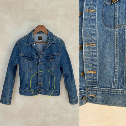 Size 40US / 50EU Vintage 80s Lee Denim Jacket – 2 Pockets – Made in Canada-AJ357 Studio